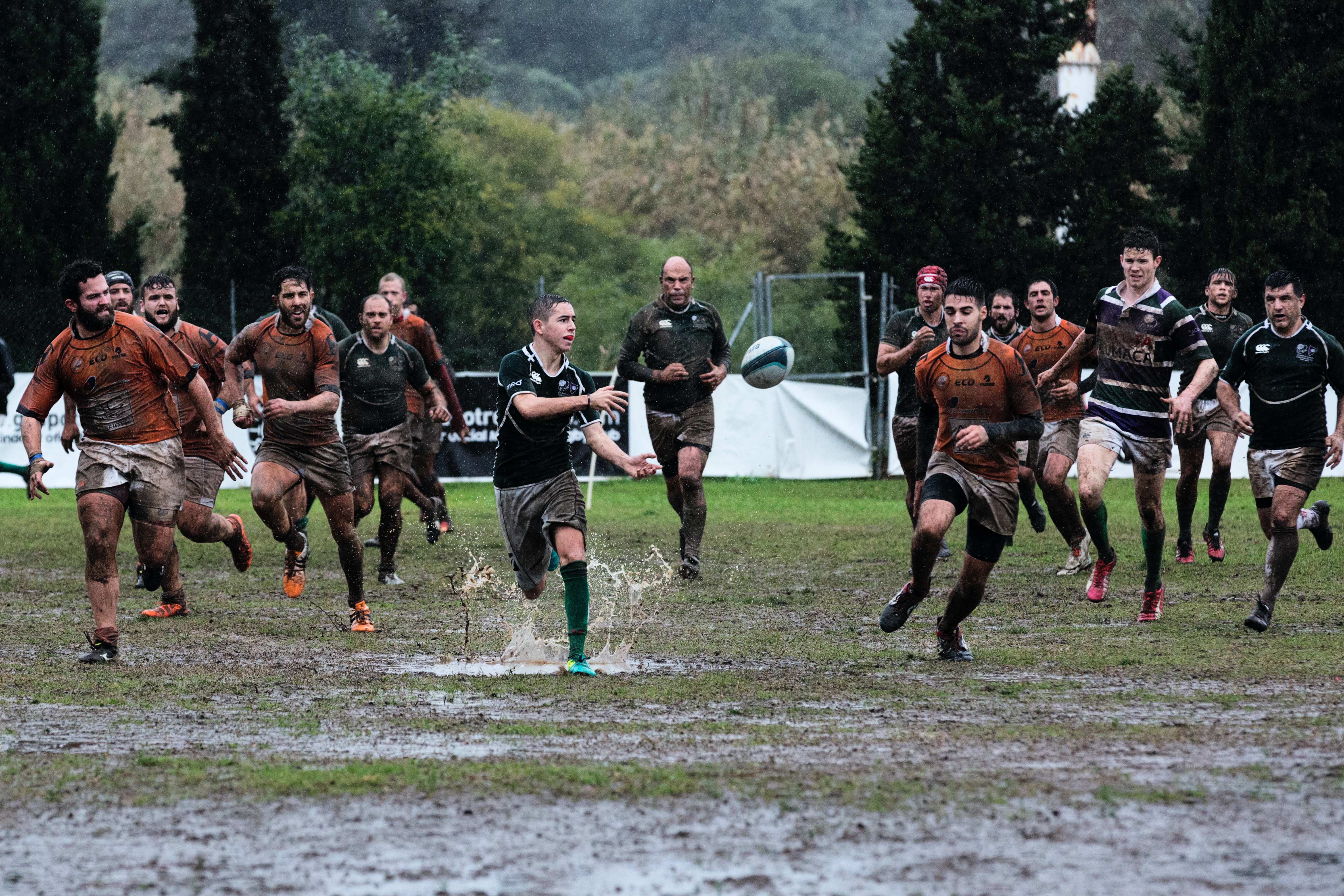 Rugby team playing